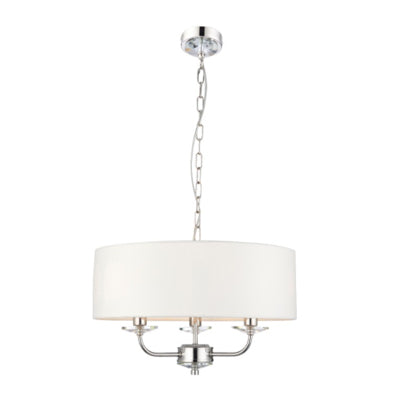 Chloe 3 Lightt Pendant Light with white shade