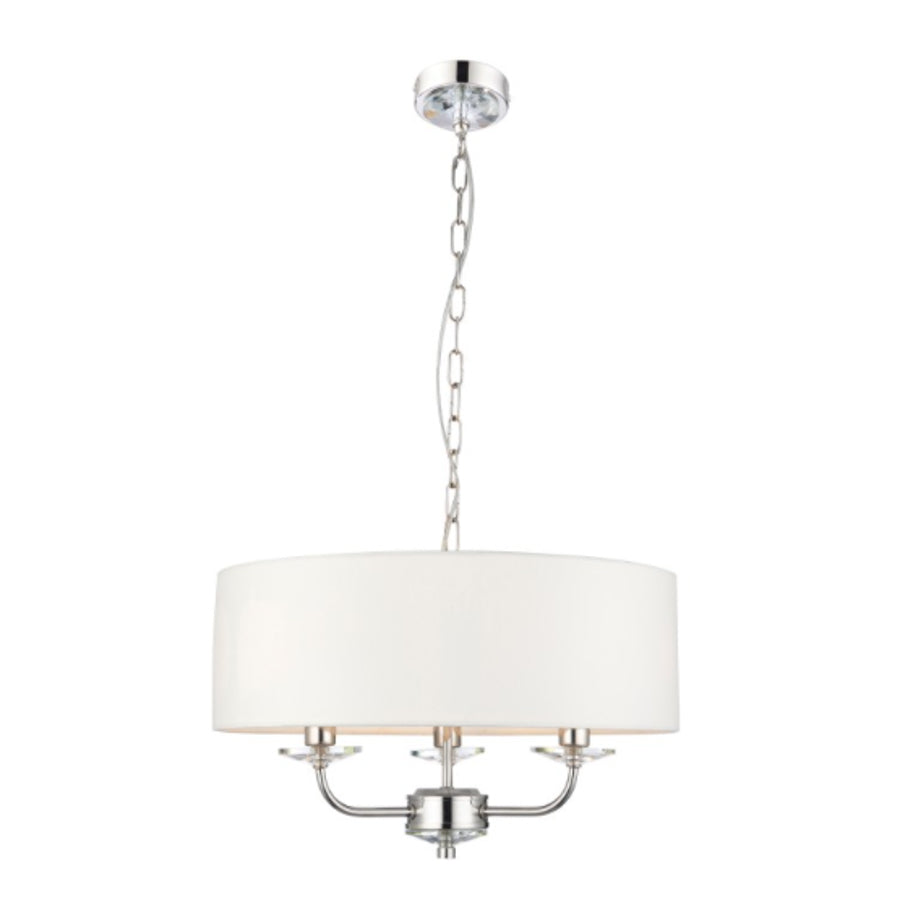 Chloe 3 Lightt Pendant Light with white shade