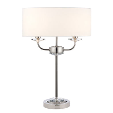 Chloe Nickel Table lamp with white shade