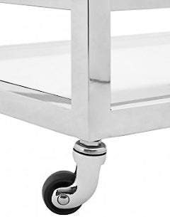 Chrome Drinks Trolley with Glass shelves