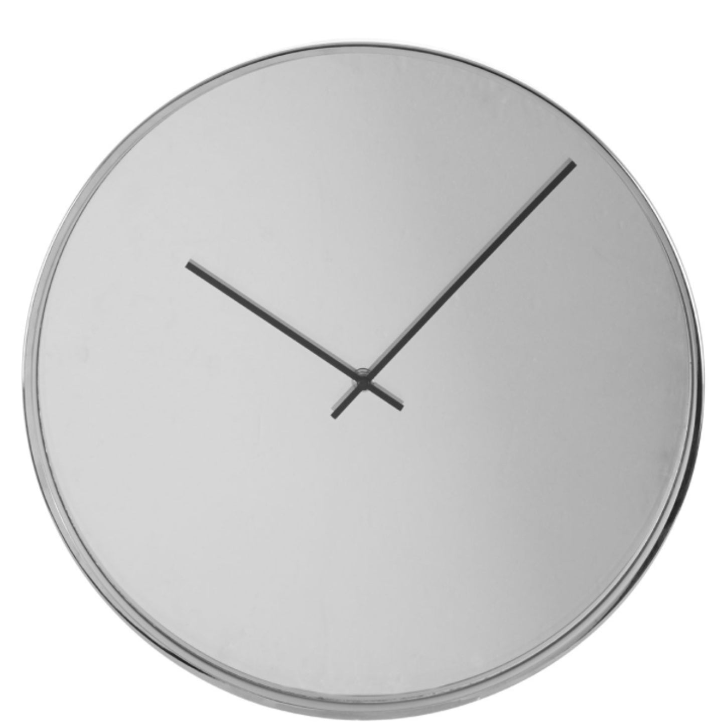 Chrome Mirror Wall Clock 40cm