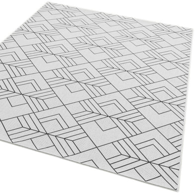 Ivory Geo Patio Rug