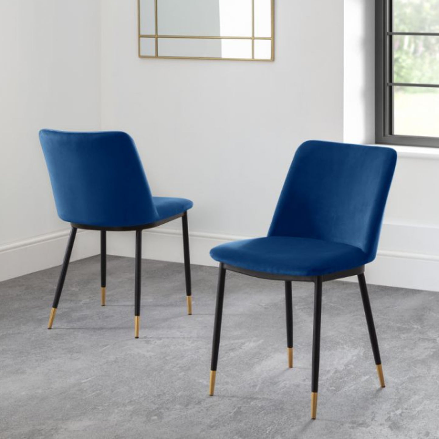 2 Pack Delaunay Dining Chair - Blue Velvet