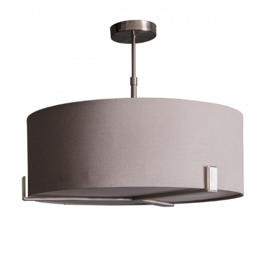 Eva chrome pendant light with grey shade