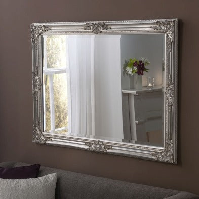 Silver Baroque Mirror 104cm x 74cm