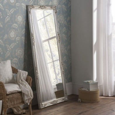 Silver Baroque Mirror 163cm x 74cm