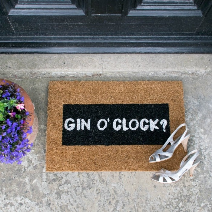 Knock Knock It's Gin O'Clock Doormat 60x40cm