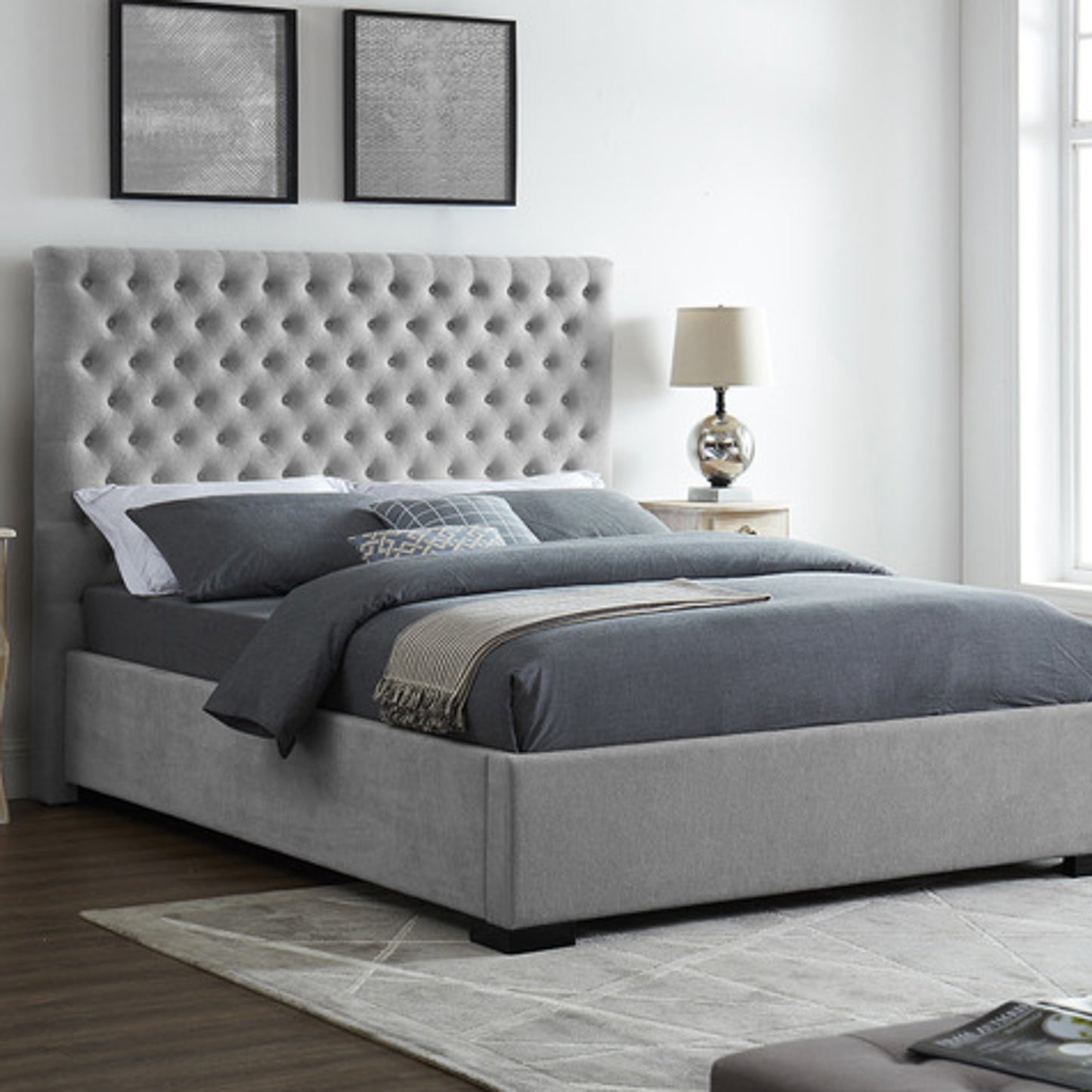 Grey Berkley King Size Bed