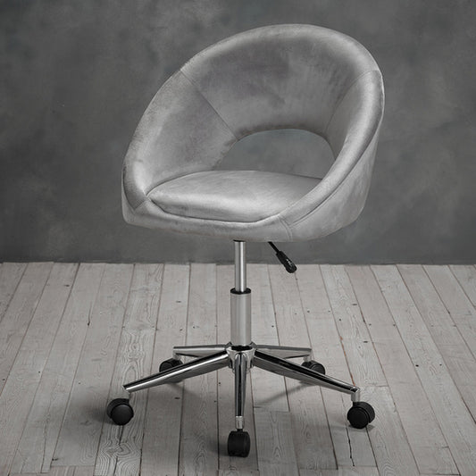 Grey Velvet Desk Chair