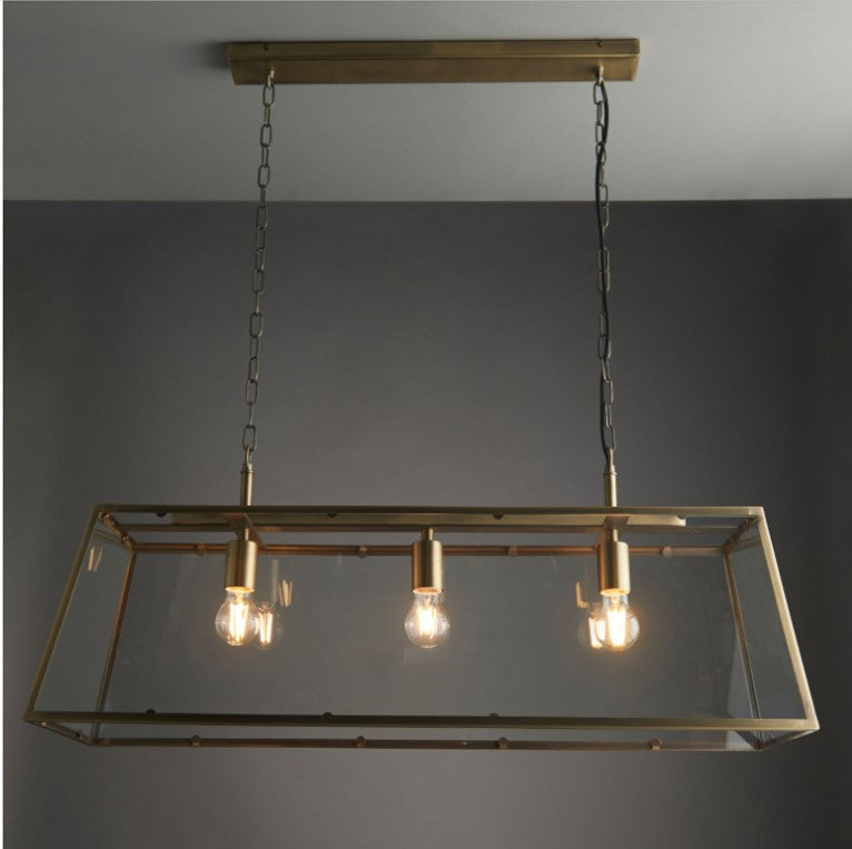 Hirst 3 Bulb Pendant Light Antique Brass