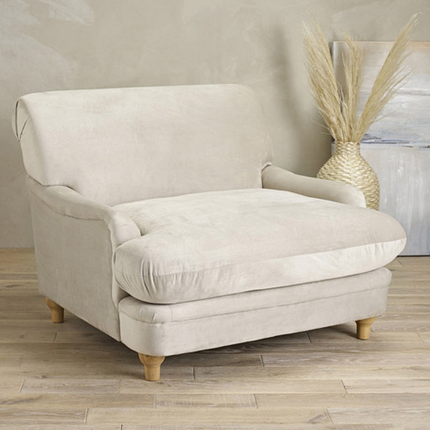 Laura Beige Velvet Occasional Chair