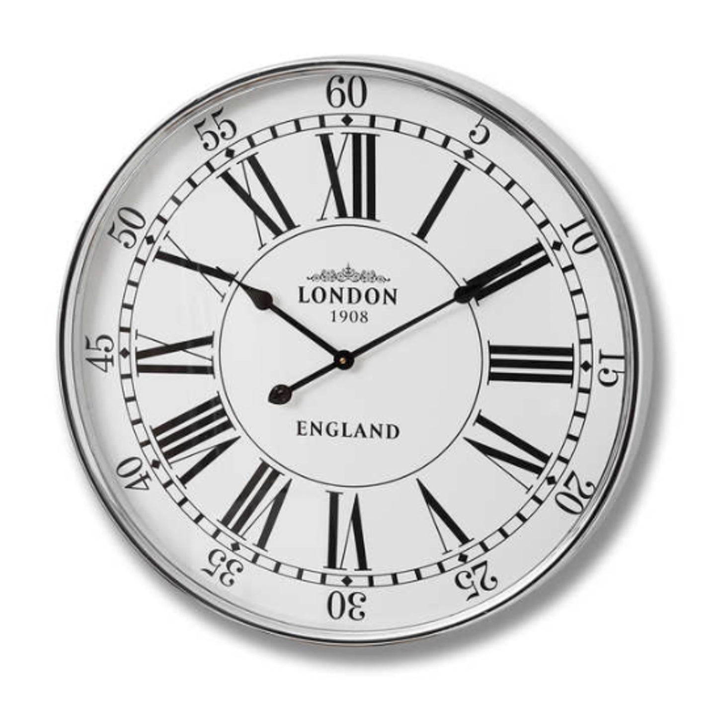 London Chrome Wall Clock 68cm