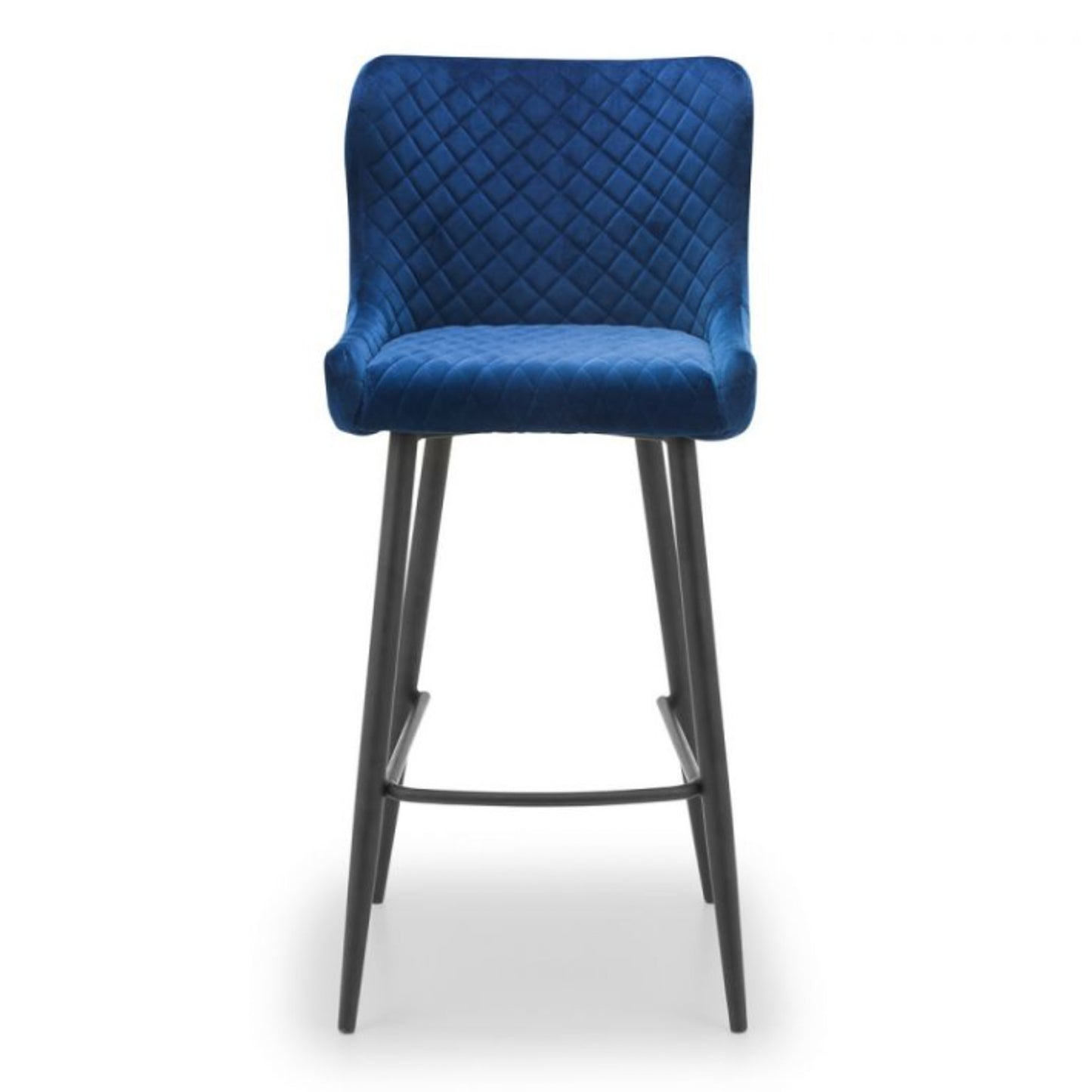 2 Blue Velvet Bar Stools