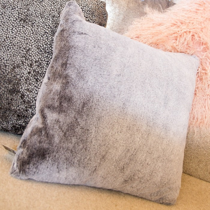Grey Fur Effect cushion 50x50cm