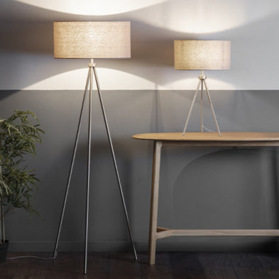 Matt Chrome Tripod Floor Lamp