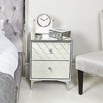 2 Drawer Mirror Bedside table