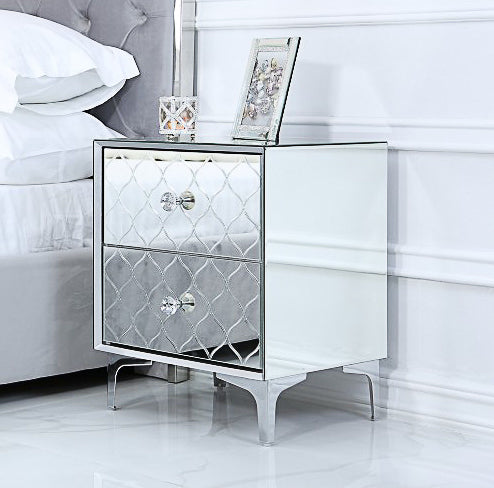 2 Drawer Mirror Bedside table