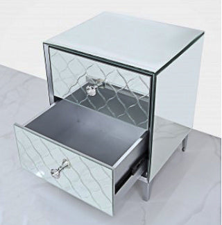 2 Drawer Mirror Bedside table