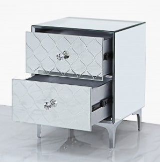 2 Drawer Mirror Bedside table
