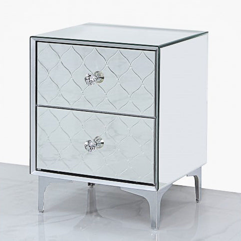 2 Drawer Mirror Bedside table