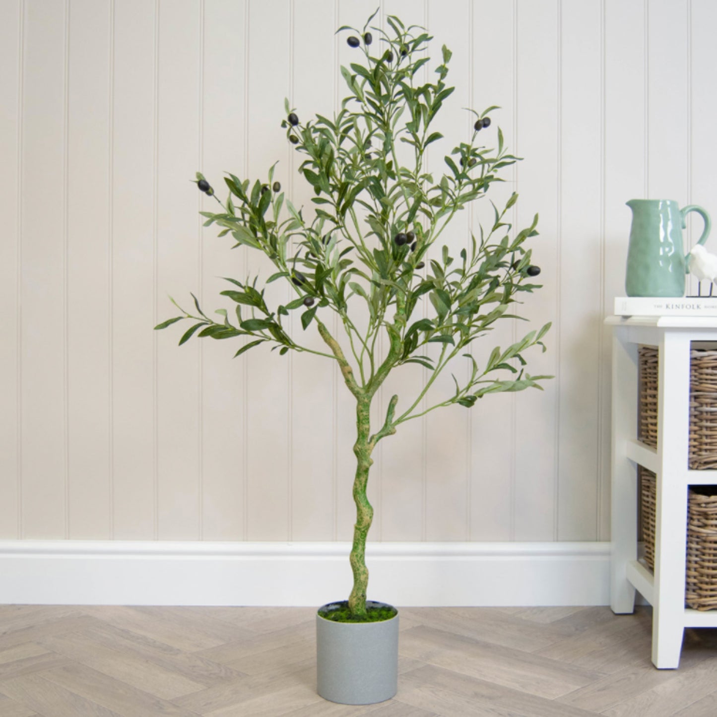Faux Olive Tree in Grey Pot 125cm