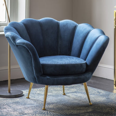 Riva Blue Velvet Chair