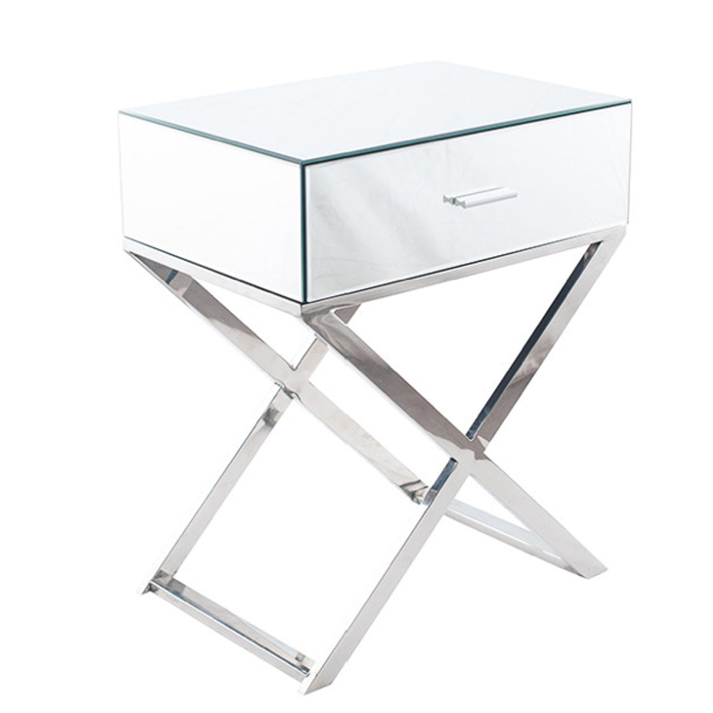 Rocca Mirrired Bedside Table