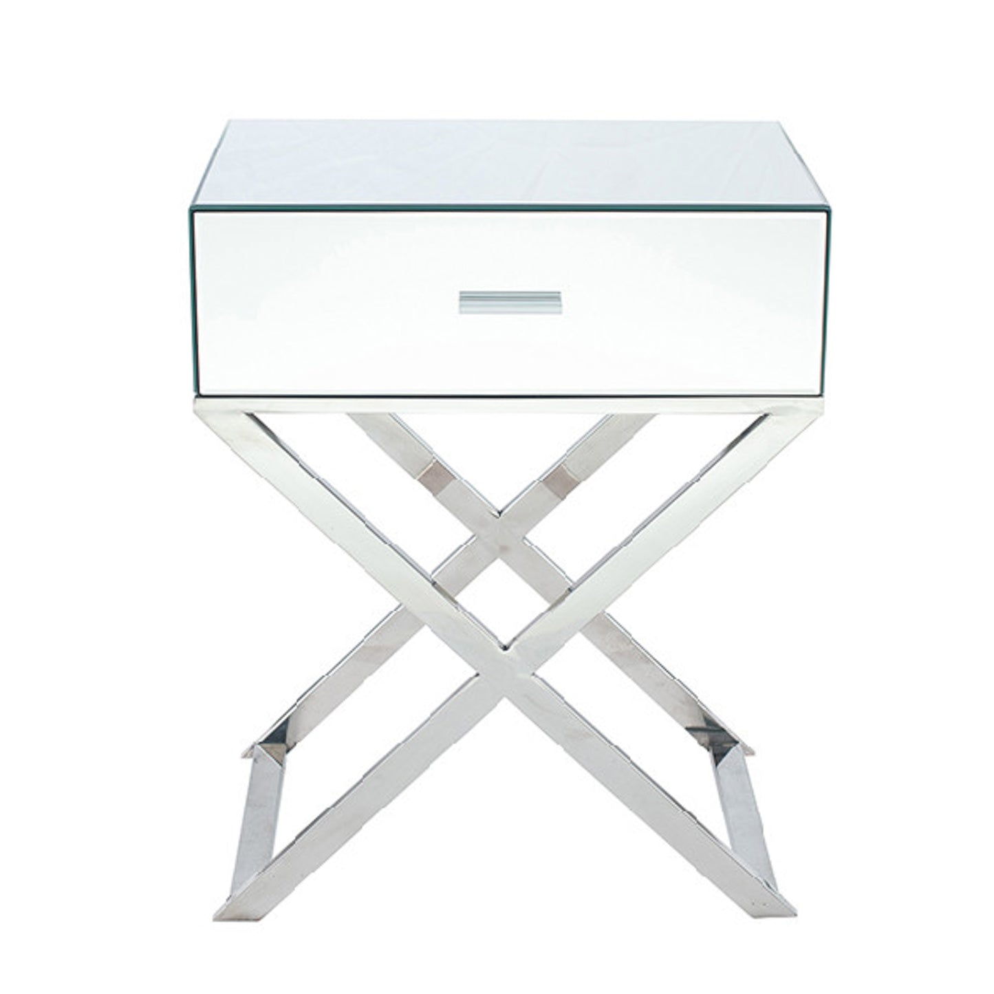 Rocca Mirrired Bedside Table