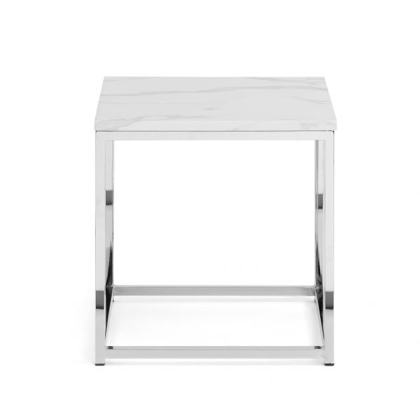 Scarlet White Marble Side Table