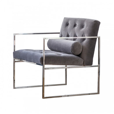 Sergi Grey Velvet Chair