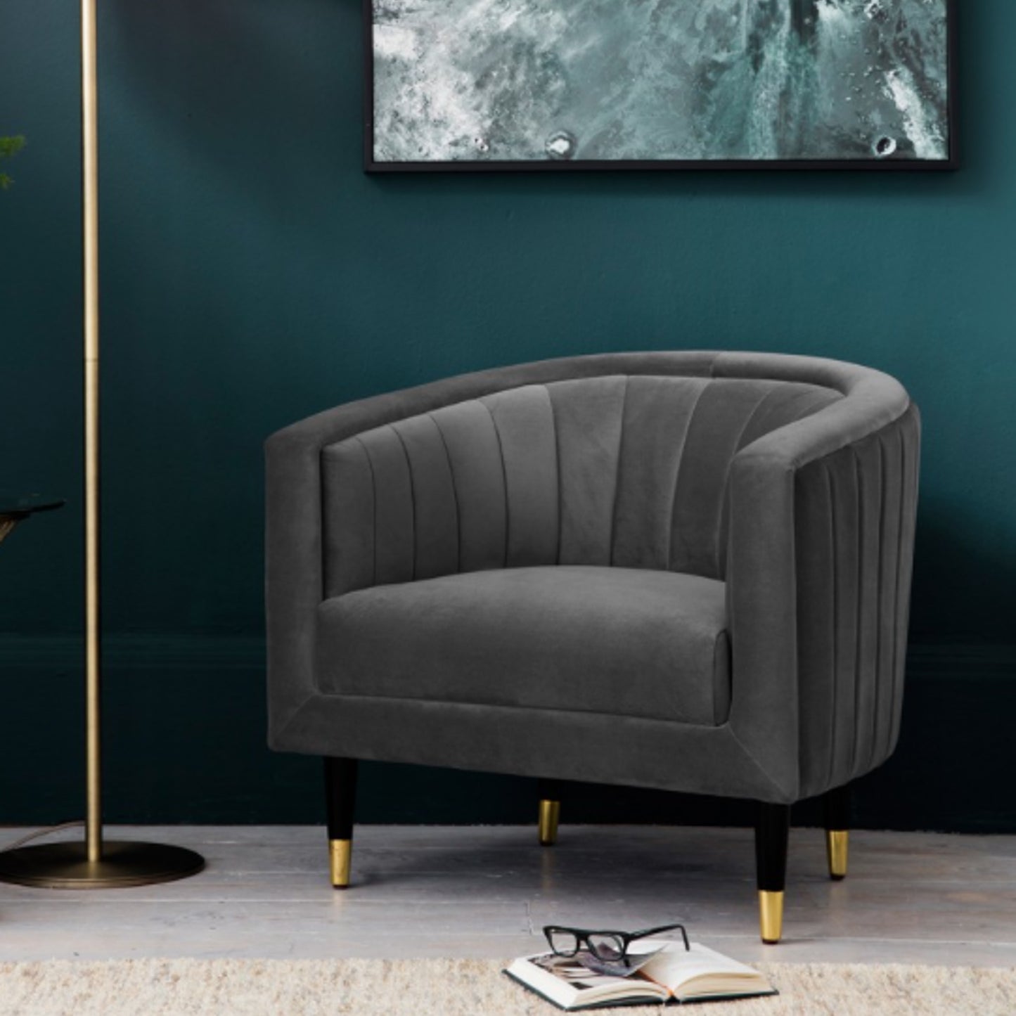Serra Grey Velvet Chair