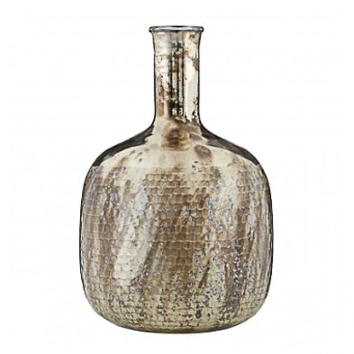Silver Oxidised Bottle Vase