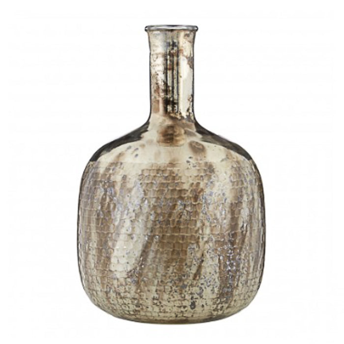 Silver Oxidised Bottle Vase