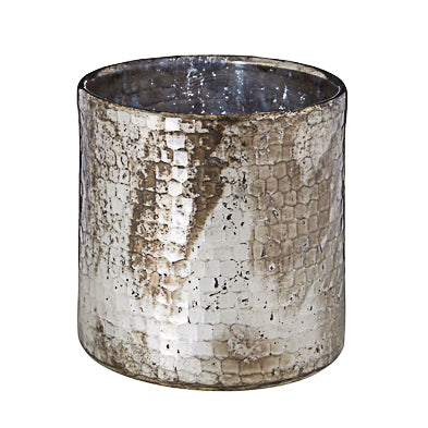 Silver Oxidised Hurricane Candle Holder