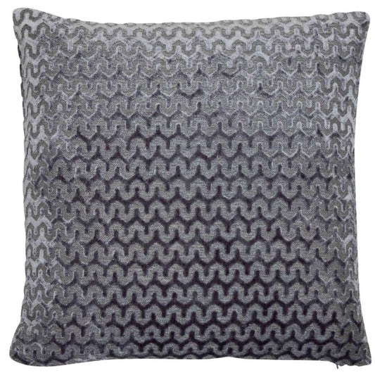 Slate Geo Cut Velvet Cushion 43x43cm