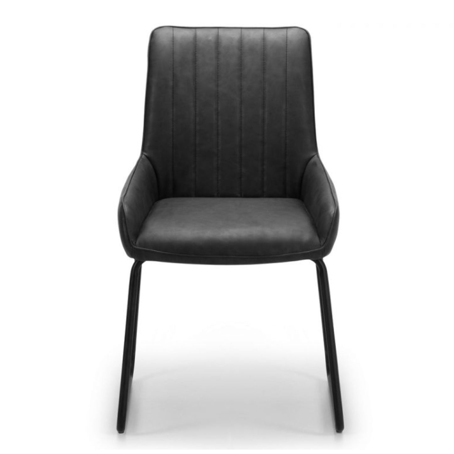 2 Soho Dining Chairs Black Faux Leather
