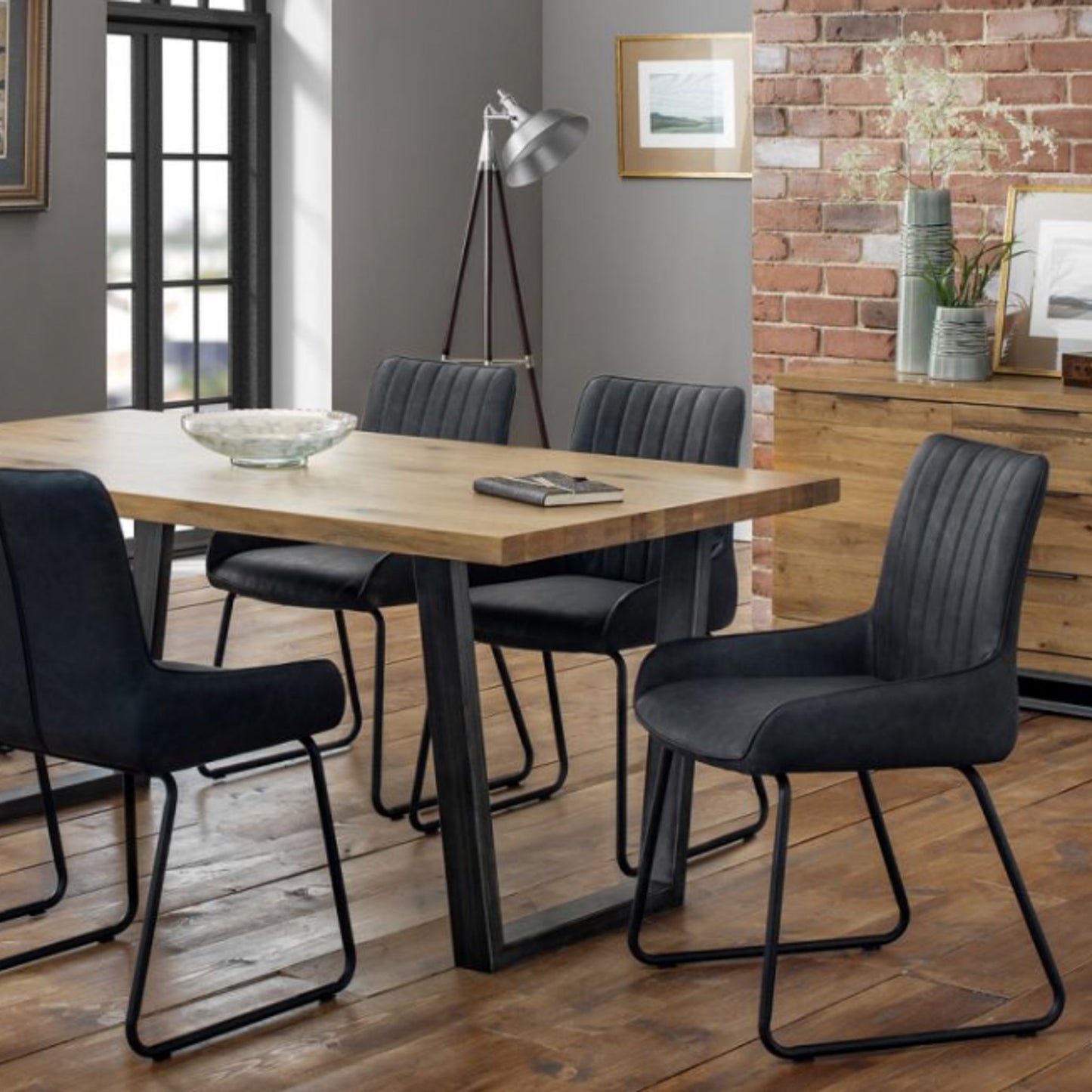 2 Soho Dining Chairs Black Faux Leather