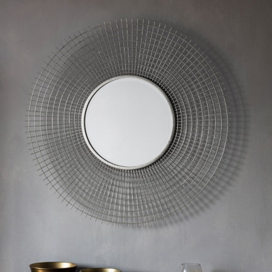 Solar Wall Mirror Silver 92cm