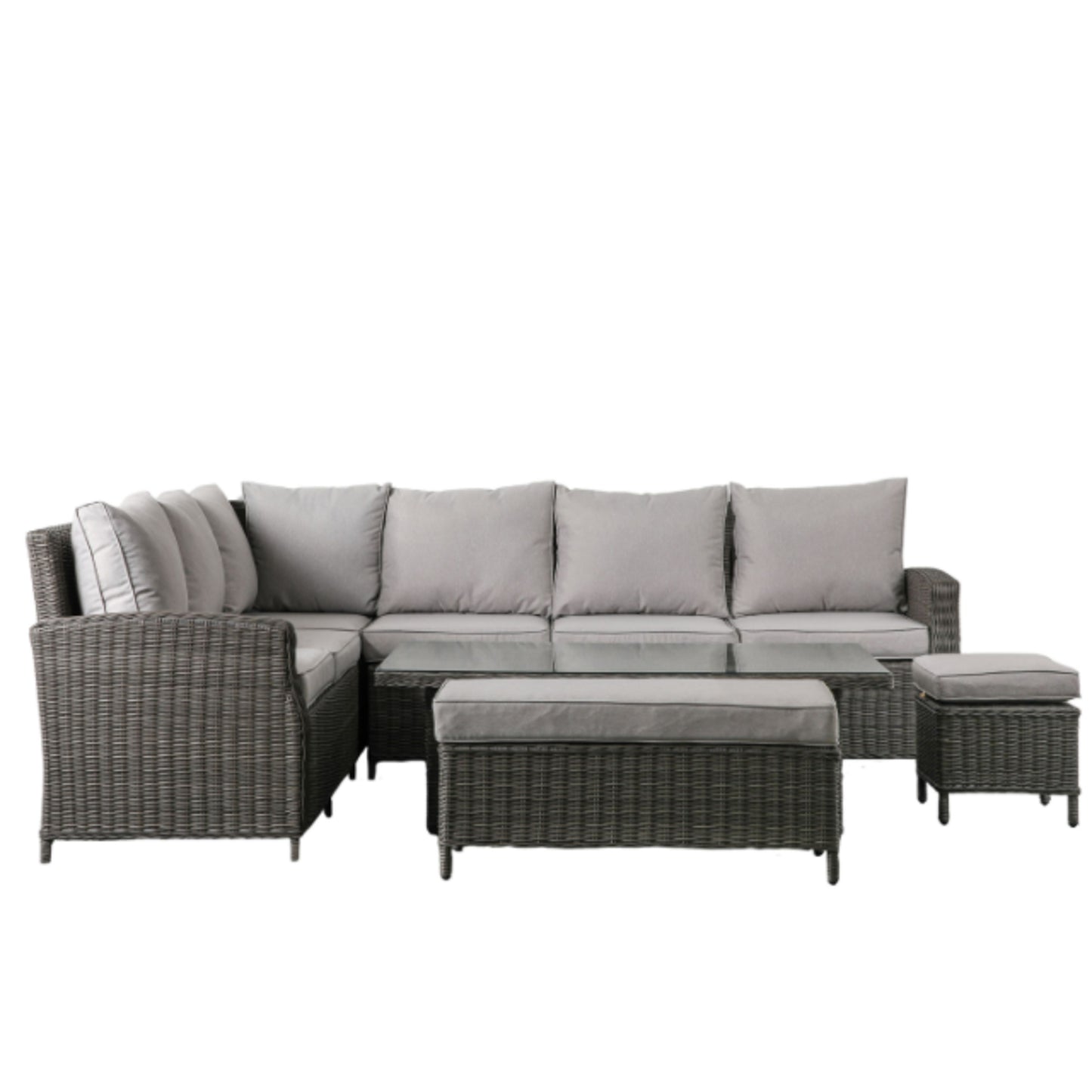Sovera Corner Sofa Set with rising table Grey