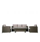Sovera 3 Seater Sofa & 2 Chairs Dining Set with Rising Table Natural