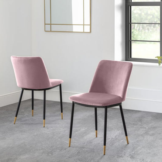 2 Pack Delaunay Dining Chair - Dusky Pink Velvet