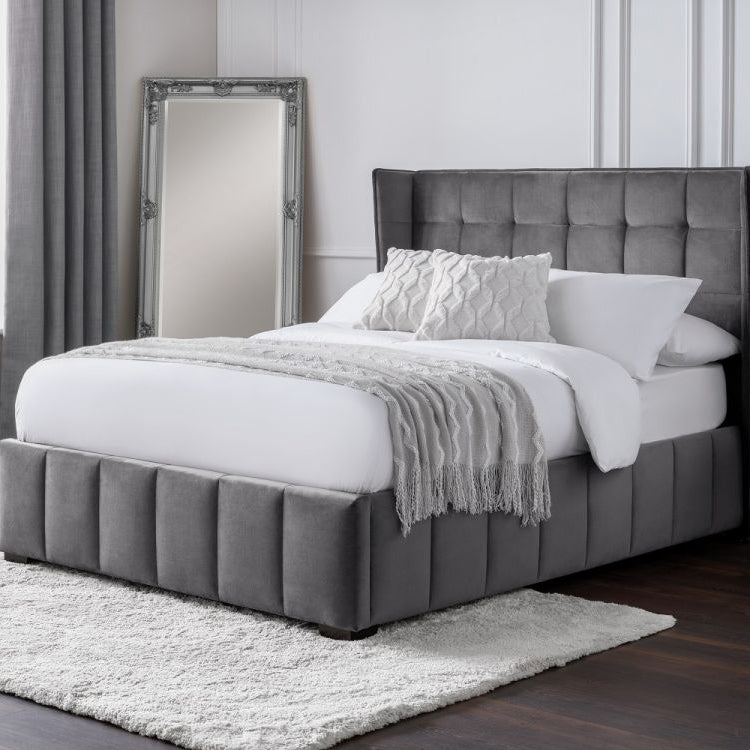 Gatsby Bed Grey Velvet