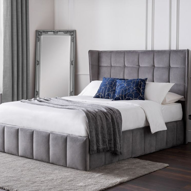 Gatsby Grey Velvet Bed