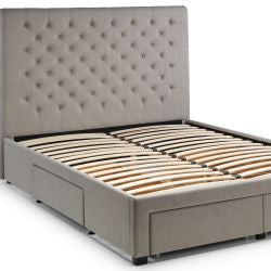 Wilton Deep Buttoned 4 Drawer Bed - Grey